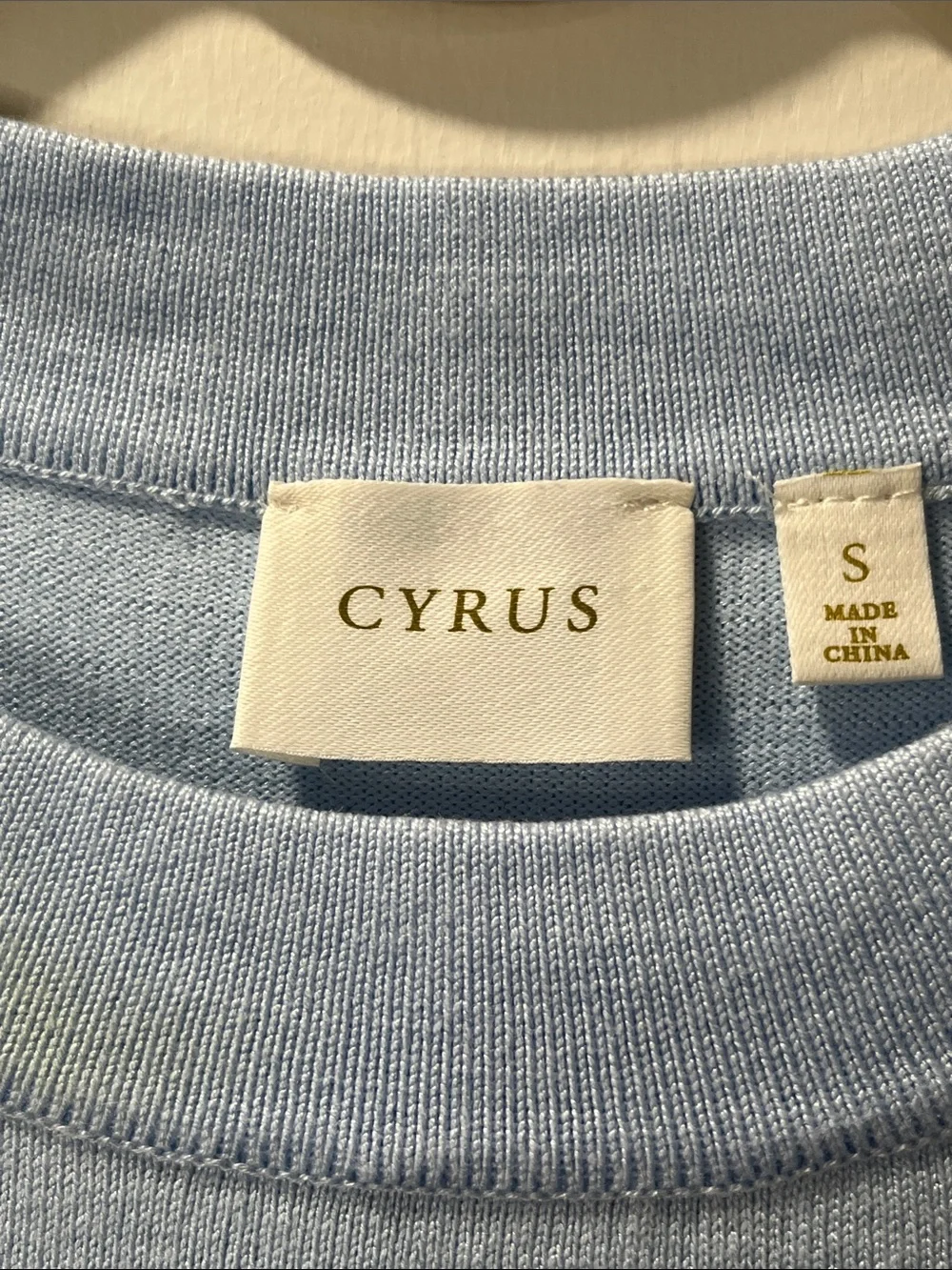 Cyrus Pale Blue Short Sleeve Crewneck Sweater S